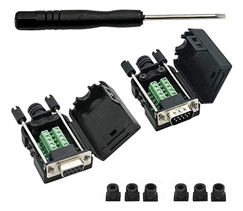 Conector De Conexión Yiovvom Db9 Rs232 D-sub Hembra Y Ma