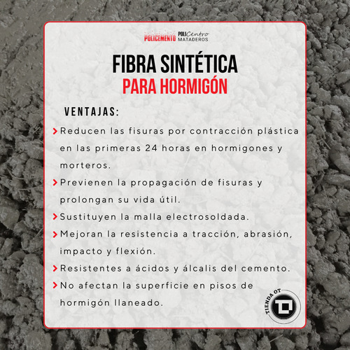 Fibra Sintetica Para Hormigon X 600grs Policemento X2 U