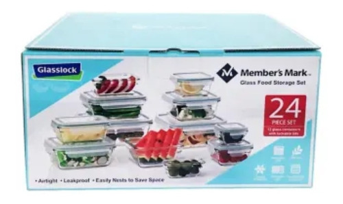 Envases De Vidrio Para Comida Con Seguro Toper Cristal 24 Pz