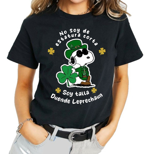 Playera San Patricio, Snoopy De Talla Duende Leprechaun