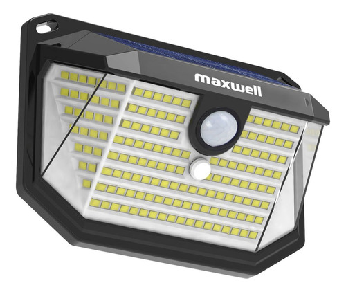 Foco Solar Maxwell 178 Led Exterior Pared Unitario + Sensor Luz Fría