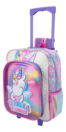 Mochila Con Ruedas Escolar Onix Rosa 1705