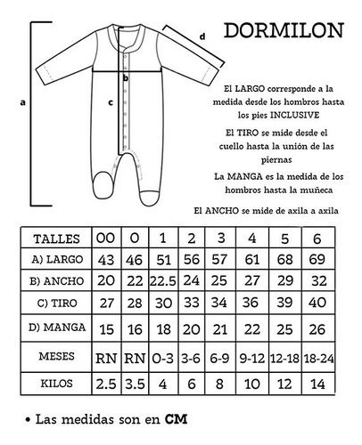 Imagen 4 de 4 de Enterito Dormilón Bebe Liso Algodón 100% Talles 5 Y 6