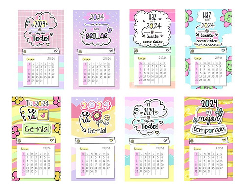100 Mini Calendarios 2024 Con Iman Personalizados Negocio