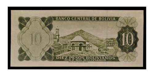 Bolivia 10 Bolivianos 1962 Sc Pick 154a(16) Cerro De Potosí