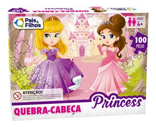 Quebra Cabeca Infantil Princesas 100 Pecas Menina Jogo Legal