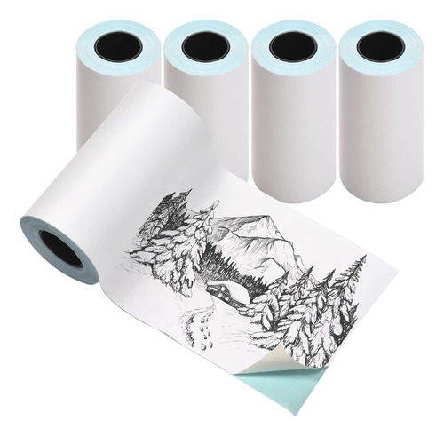 Rollo De Papel Termico Autoadhesivo Para Mini Impresora 1 Un