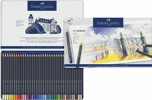 Caixa de lápis Faber Castell Goldfaber X 36 estojo metálico
