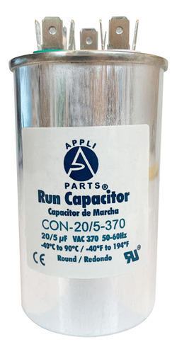 Condensador/ Capacitor De Marcha  20+5 Mfd 370 Vac Redondo