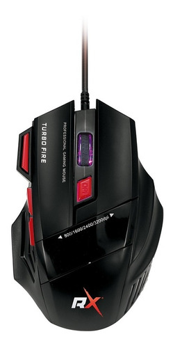 Mouse Gamer Pro Reptilex - Negro - 7 Botones - Rx0006