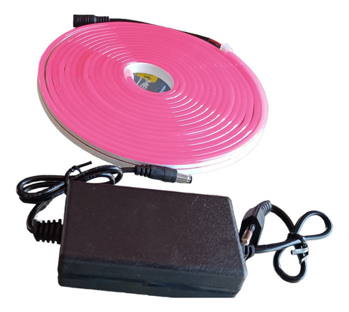 Rollo Led Neon 5 Mt Con Transformador 220 A 12volt Rosa