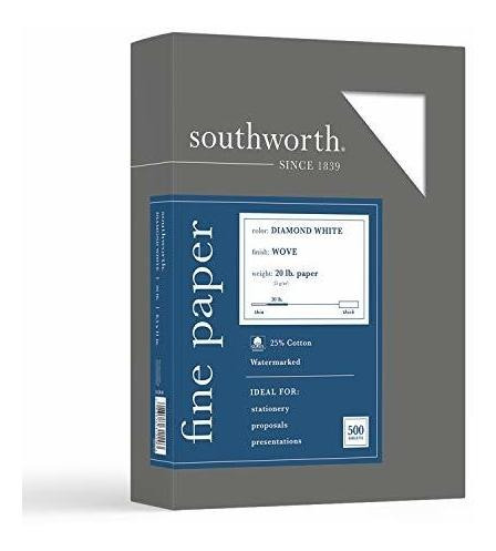 Papelería - Papel Comercial Southworth De 25% Algodón, 8.5  