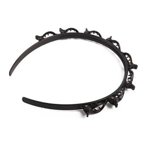 Acessório De Cabelo Tiara Arco Com Presilhas Twister Preto