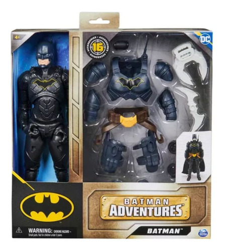 Boneco Batman Com 30 Cm Com Armadura De Batalha E Acessorios