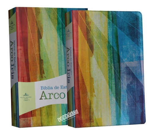 Imagen 1 de 3 de Biblia De Estudio Arcoiris Rvr1960, Multicolor Símil Piel