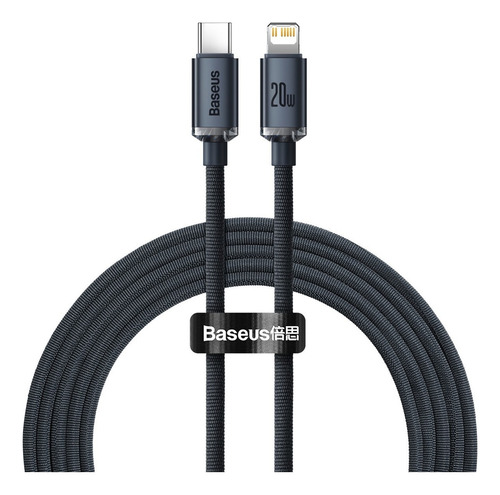 Cable Baseus USB C / Lightning Carga Rápida 2 metros Color Negro