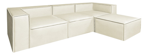 Sala Esquinera Moderna Latt Sillón Modular Soft Microleather