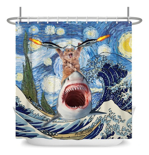 Zy Cortinas De Ducha Impermeables Graciosos Gatos Gráficos