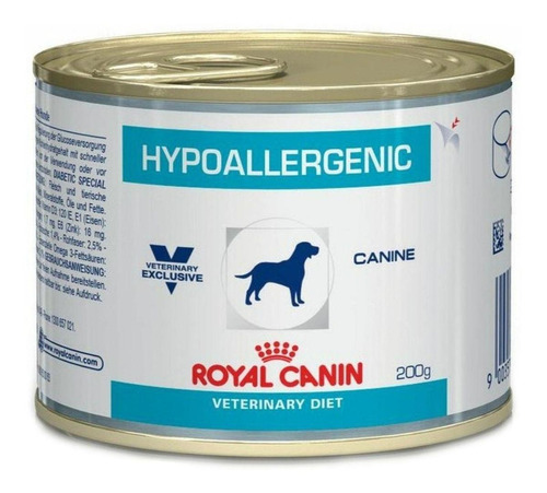 Alimento Royal Canin Veterinary Diet Canine Hypoallergenic para perro adulto todos los tamaños sabor mix en lata de 200 g