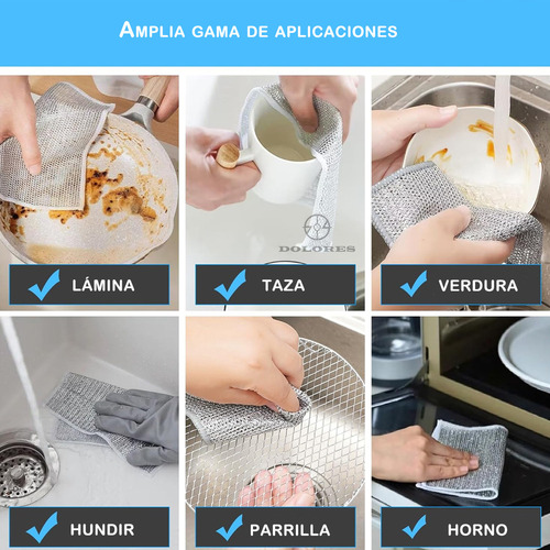 20pcs Rejilla Metalica Paño Microfibra Toalla Cocina Trapo