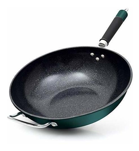 Sartenes Wok Verdes De Megoo, Utensilios De Cocina Antiadher