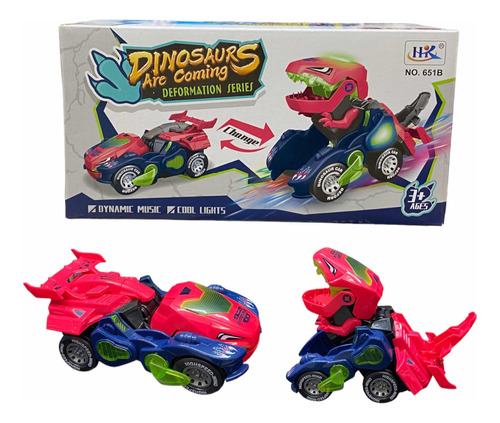 Auto Transformers Dinosaurio Con Luces Y Sonido