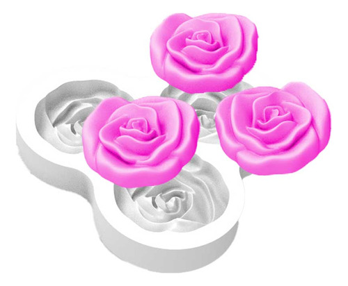 Molde Forma Silicone Rosas 3cav.