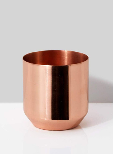 Mini Maceta Redonda Chapada En Cobre, Y De Serene Spaces Liv