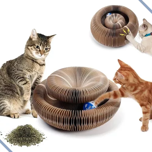 Arranhador para gatos órgão mágico vem com uma bola de sino de brinquedo,  placa de arranhar de garra de moagem de gato, raspador de gato dobrável  conveniente durável reciclável