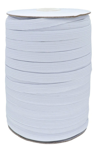 Elástico Poliéster Trenzado Ligas Color Blanco 10 Mm 100mts
