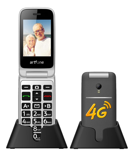 Teléfono Plegable Clásico 4g Lte Volte, Sin Contrato, Botones Grandes Y Volumen Alto, Con Sos, Con Bluetooth, Con Linterna,soporte Multimedia
