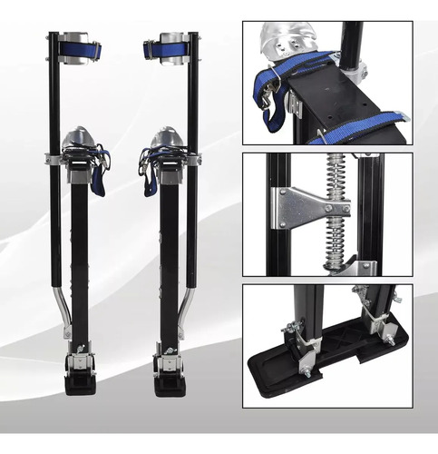 Zancos De Aluminio Construccion Ajustables Altura 32''-48'' Negro