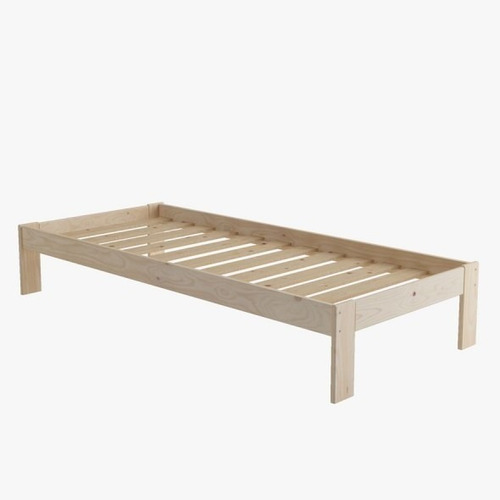 Imagen 3 de 7 de Cama Sencilla En Madera Natural Maciza 80 X 190 Ref: Bose
