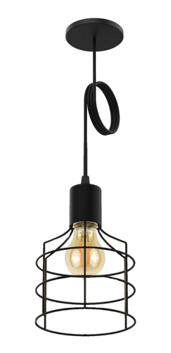 Lampara Colgante Vintage Jaula + Led 7w Dimerizable Osram