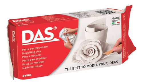 Imagen 5 de 7 de Pasta Ceramica Fria Das Blanca 1kg Sin Horno Con Espatula