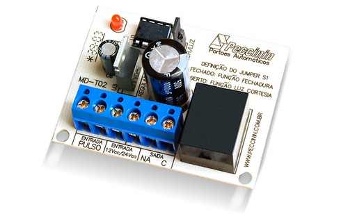 Modulo Para Trava Ou Acender Luz Da Garagem Md-t02 Peccinin