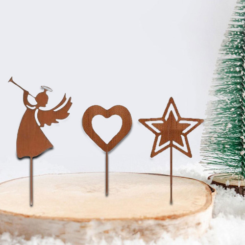 Estacas De Jardín Navideñas Juego De 3 Piezas Estilo B