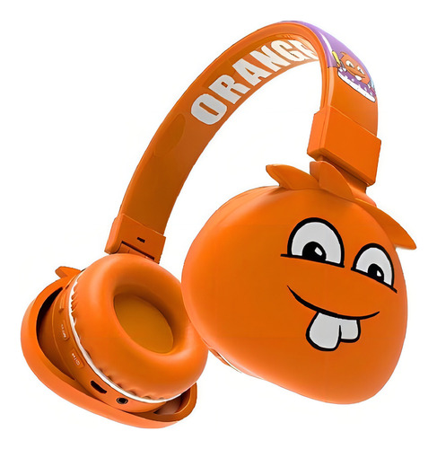 Fone Infantil Headset Com Bluetooth E Abafador Jelly Monster Cor Laranja