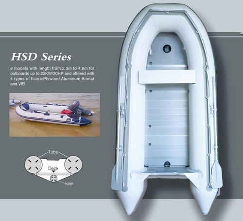 Imagen 2 de 11 de Bote Coralsea Inflable Hsd 230 Piso Aluminio 4 Hp Apnautica