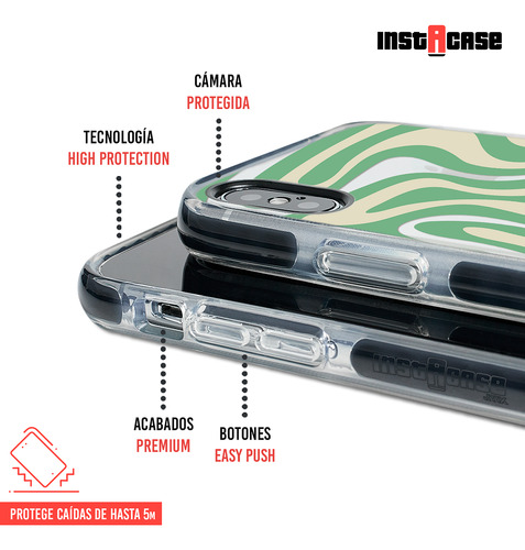 Funda Para iPhone Con Tu Nombre Para Mujer Curvas Verde