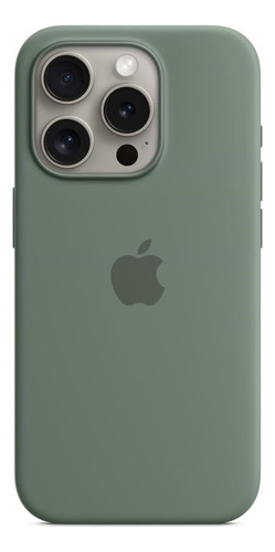 Funda Apple Silicona Magsafe iPhone 15 Pro Ciprés Cypress Liso
