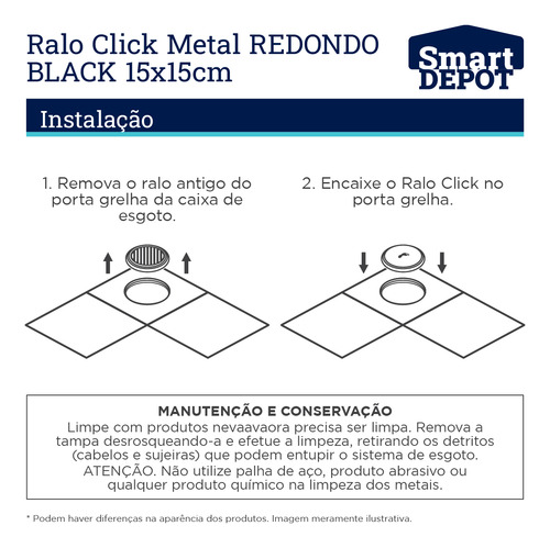 Ralo Black Redondo Click Inteligente Abre E Fecha