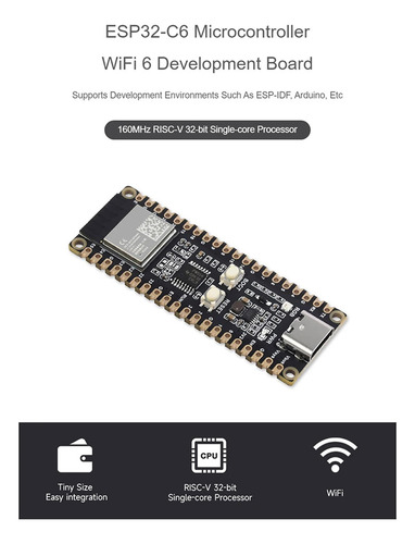 Microcontrolador Wifi 6 De La Placa De Desarrollo Esp32-c6-p