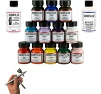 Comprar Pinturas Aerografia 12 Colores+ Laca P\u002F Impresion 3d, Vidrio Color 12colores