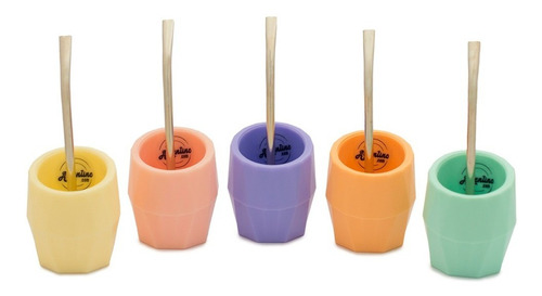 Imagen 2 de 6 de Mate Bombilla Vaciado Fácil Pastel Diseño Artentino Original