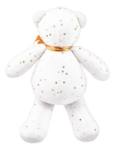 Oso De Peluche Decorativo Navideño 17 Cm | Sueños De Navidad Color Blanco Con Estrellas