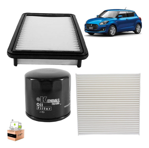 Imagen 1 de 1 de Kit Filtros Para Suzuki Swift 1.2 2015-18 Aire Polen Aceite