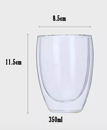 Vaso Doble Pared 350 Ml - Pack De 4 Unidades