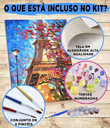 Pintura Em Tela Numerada-tela Tintas Pincéis-gato Abstrato 2