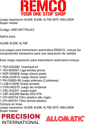 Reparacion Caja Automatica M30 1993-2008